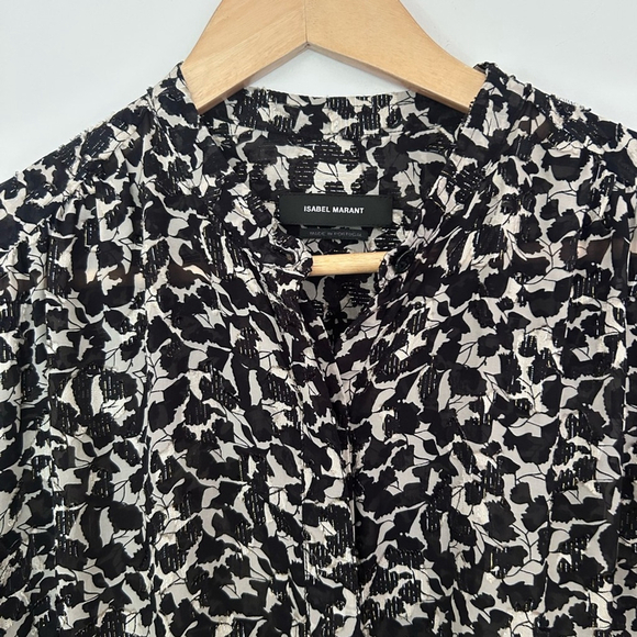 Isabel Marant E'toile
Midway printed 
Blouse Women's Black White Patterned Top - Picture 3 of 11